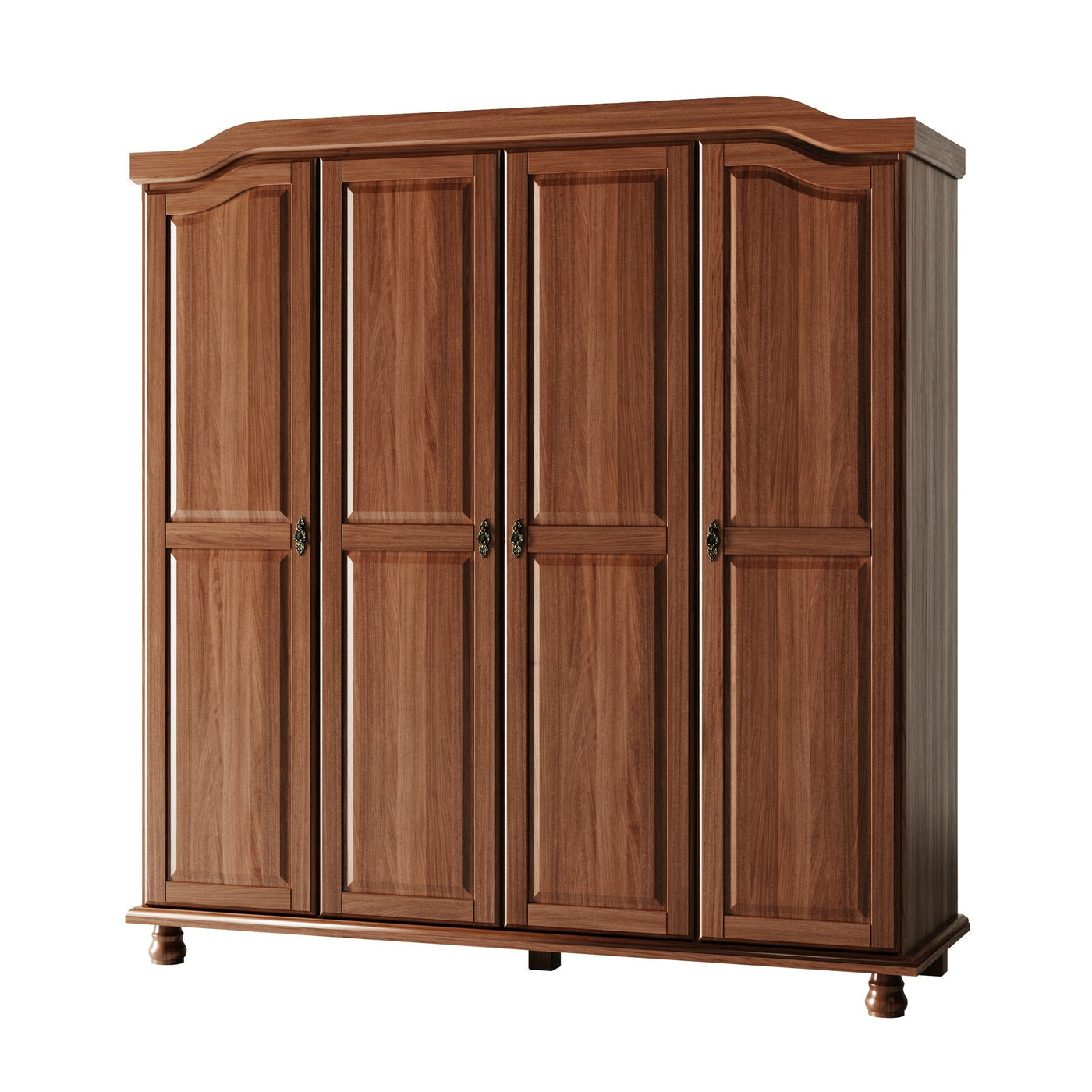 Armoire penderie 4 portes Kyle 100 % bois massif de Palace Imports avec portes en bois massif ou en miroir