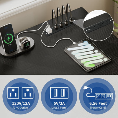 Bureau de jeu d'angle Moasis en L de 59 pouces avec support pour écran