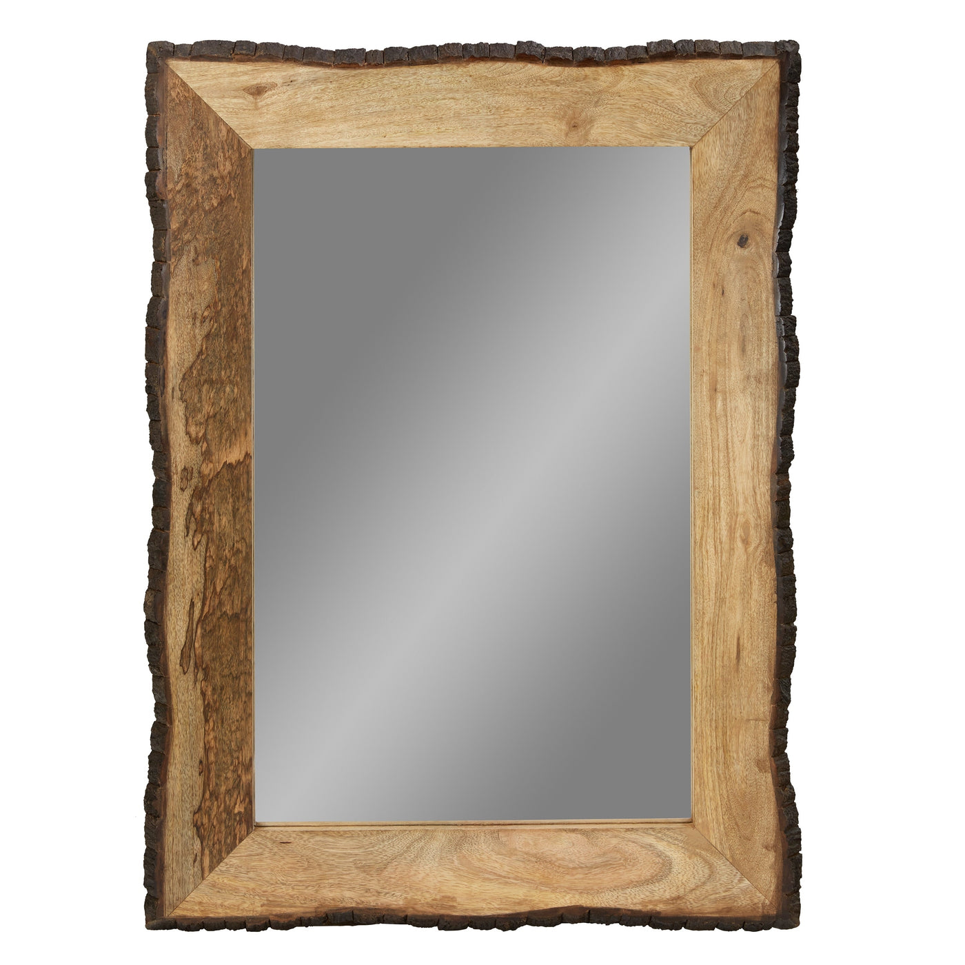 Miroir mural rectangulaire en bois et verre brun et beige Lamont River of Goods - 39 x 1,25 x 28