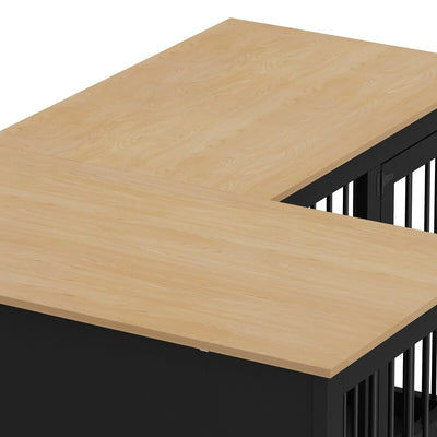 Cage d'angle pour 2 chiens, grande taille, en forme de L, 58,7 x 41,1 cm