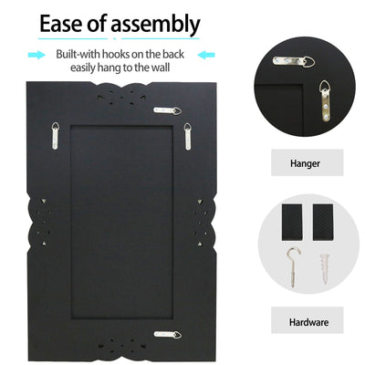 Grand miroir mural emboîtable avec perles de cristal rectangulaires