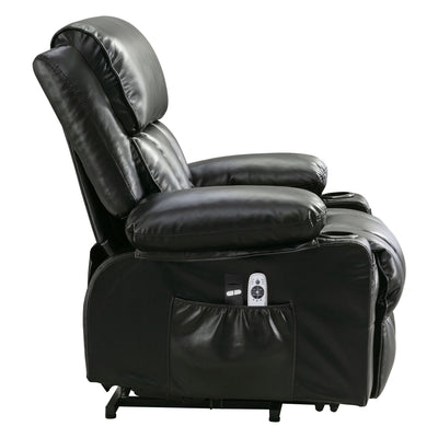 Grand fauteuil inclinable électrique avec chauffage et massage 8 points - Télécommande, port USB