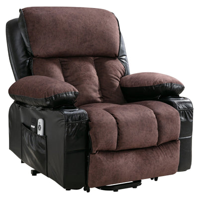 Grand fauteuil inclinable électrique avec chauffage et massage 8 points - Télécommande, port USB