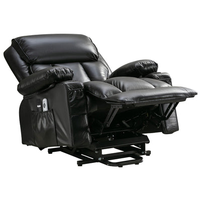 Grand fauteuil inclinable électrique avec chauffage et massage 8 points - Télécommande, port USB