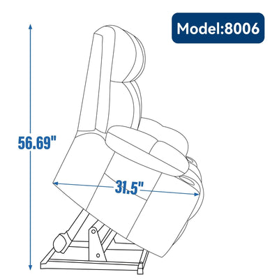Fauteuil inclinable électrique Lazy Boy à double moteur en chenille avec massage et chauffage lombaire, deux porte-gobelets, gris-bleu