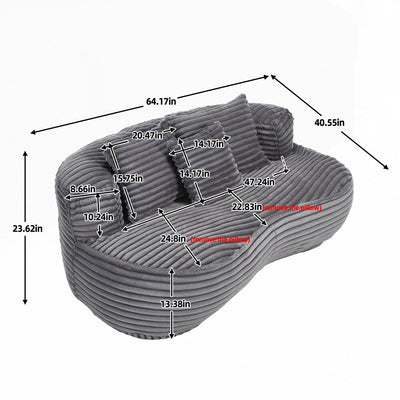 Canapé confortable et durable, fauteuil poire à dossier haut pour adultes et enfants - 2 places