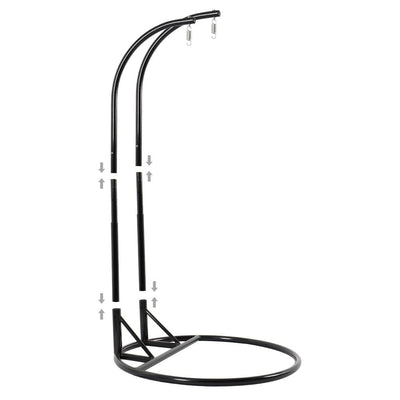 Fauteuil suspendu LeisureMod pour 2 personnes avec support - Chaise longue hamac en rotin et osier pour patio extérieur/intérieur avec coussins