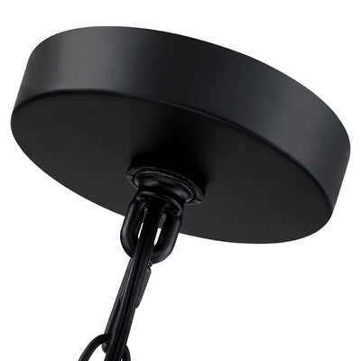 Lustre tambour à 4 lumières en rotin Lennie de 20 po avec auvent noir - 20 po de largeur - 20 po de largeur