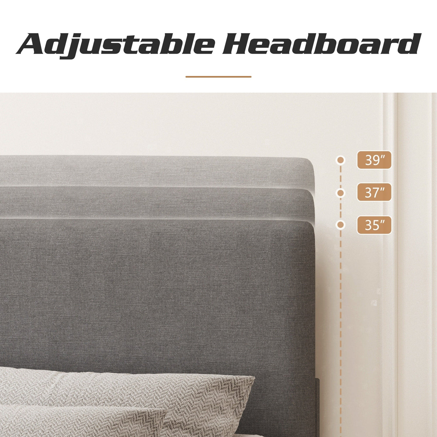 Cadre de lit plateforme rembourré réglable Lifezone Queen Size