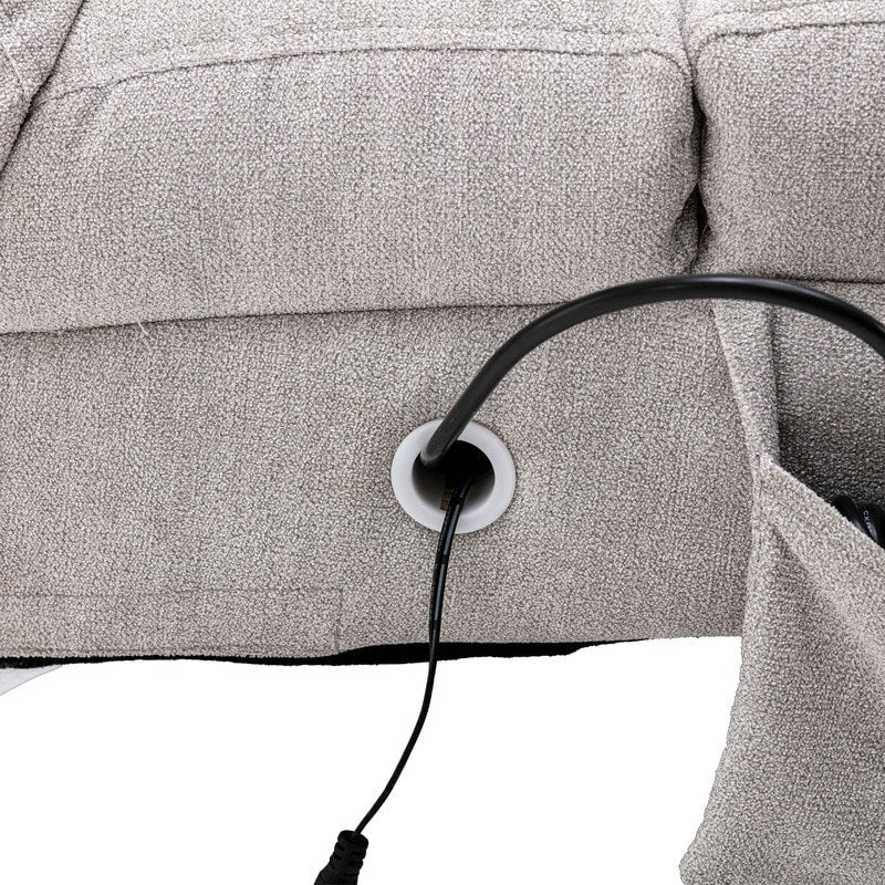 Fauteuil de massage inclinable en lin Intérieur avec télécommande, fauteuil de massage électrique ergonomique, 5 modes