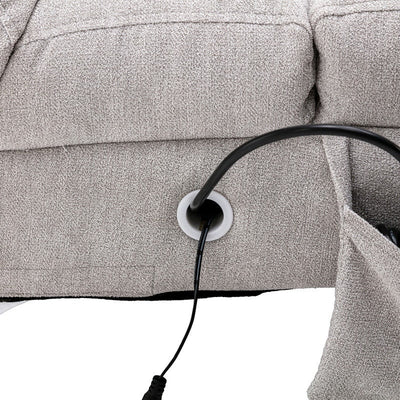 Fauteuil de massage inclinable en lin Intérieur avec télécommande, fauteuil de massage électrique ergonomique, 5 modes