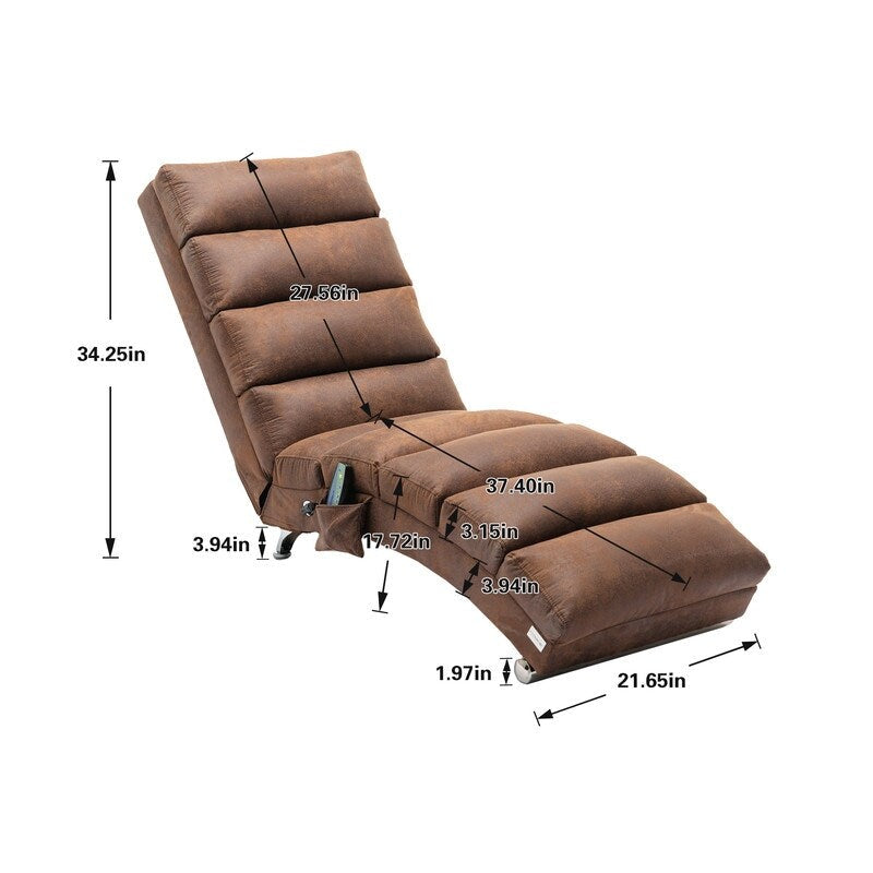 Fauteuil de massage inclinable en lin Intérieur avec télécommande, fauteuil de massage électrique ergonomique, 5 modes