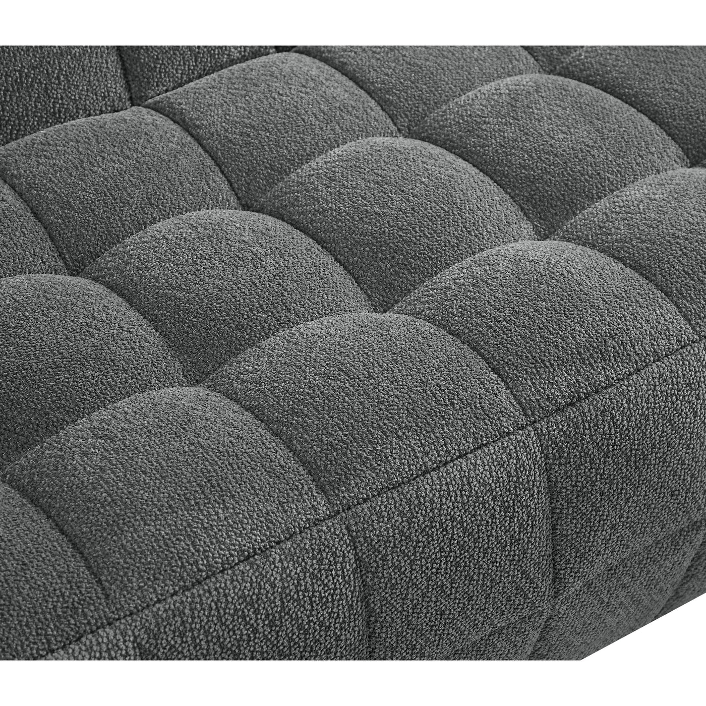 Canapé 2 places Liyasi à compression complète en velours litchi beige, aucun assemblage requis