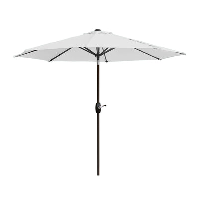 Parasol de patio Lopes de 9 pieds avec base en finition bronze et support de poids inclus