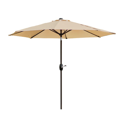 Parasol de patio Lopes de 9 pieds avec base en finition bronze et support de poids inclus