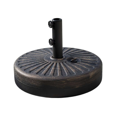 Parasol de patio Lopes de 9 pieds avec base en finition bronze et support de poids inclus