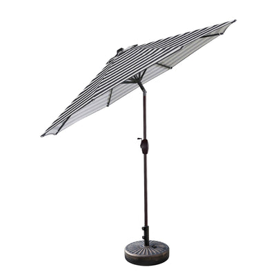 Parasol de patio Lopes de 9 pieds avec base en finition bronze et support de poids inclus