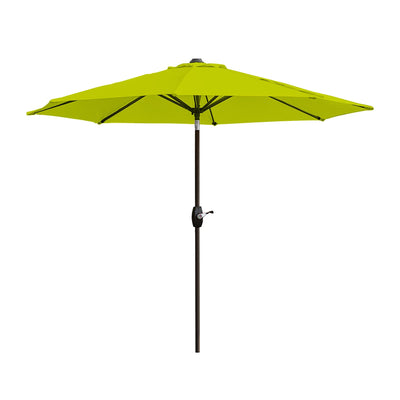 Parasol de patio Lopes de 9 pieds avec base en finition bronze et support de poids inclus