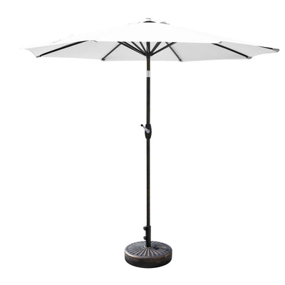 Parasol de patio Lopes de 9 pieds avec base en finition bronze et support de poids inclus