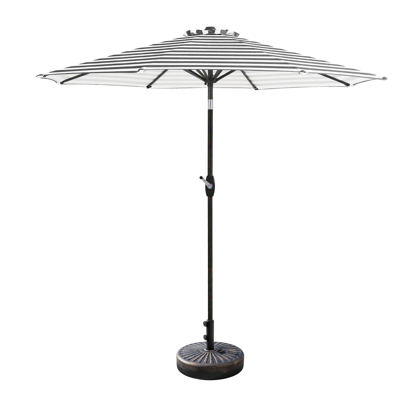 Parasol de patio Lopes de 9 pieds avec base en finition bronze et support de poids inclus