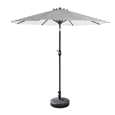 Parasol de patio Lopes de 9 pieds avec base en finition bronze et support de poids inclus