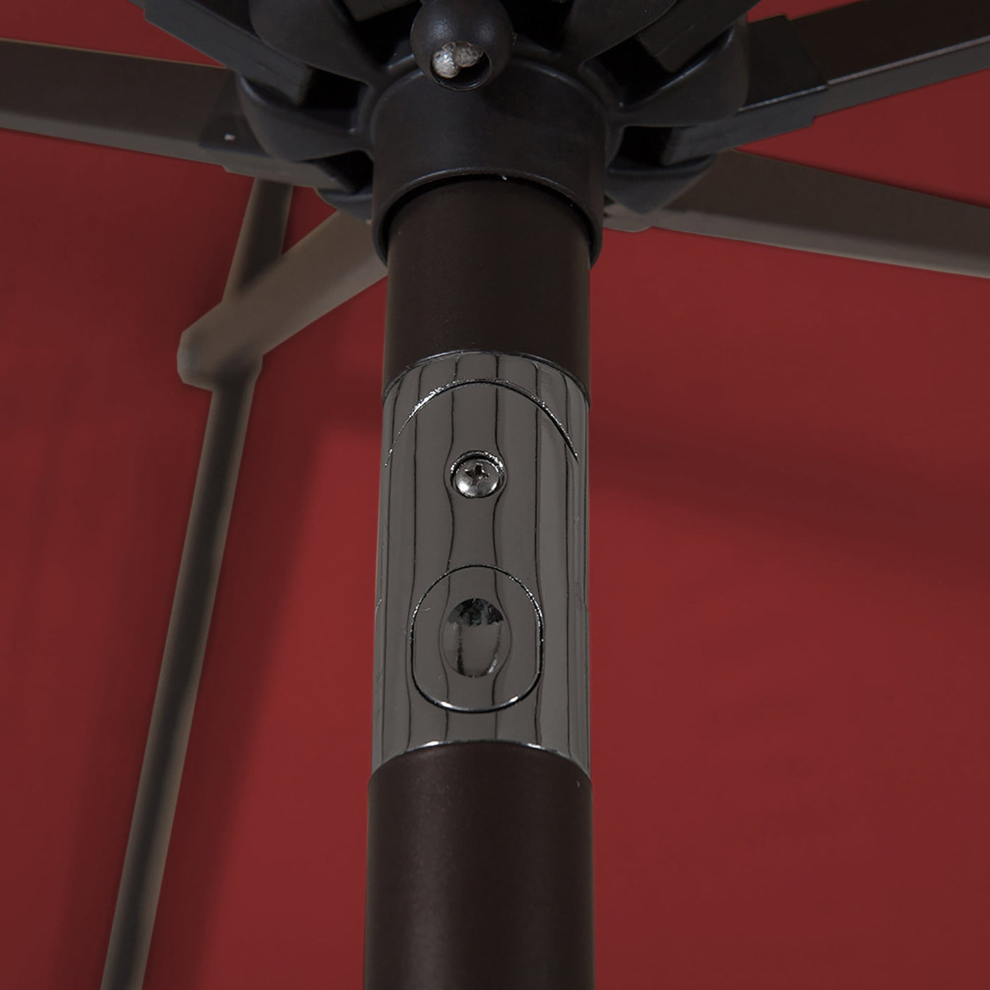 Parasol de patio Lopes de 9 pieds avec base en finition bronze et support de poids inclus