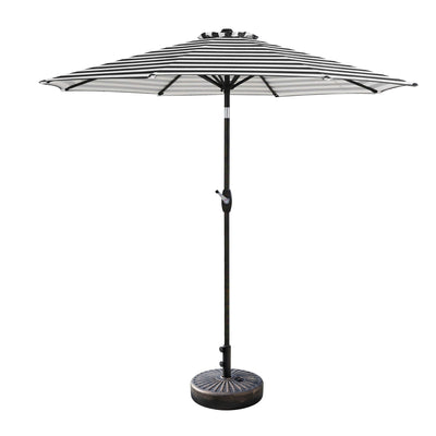 Parasol de patio Lopes de 9 pieds avec base en finition bronze et support de poids inclus