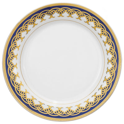 Service de table en porcelaine 57 pièces aux accents dorés et bleus de Lorren Home Trends