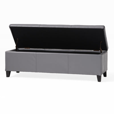 Banc de rangement en similicuir Lucinda par Christopher Knight Home - 51,25 L x 17,50 l x 16,25 H