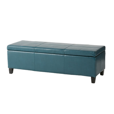 Banc de rangement en similicuir Lucinda par Christopher Knight Home - 51,25 L x 17,50 l x 16,25 H