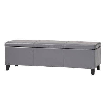 Banc de rangement en similicuir Lucinda par Christopher Knight Home - 51,25 L x 17,50 l x 16,25 H