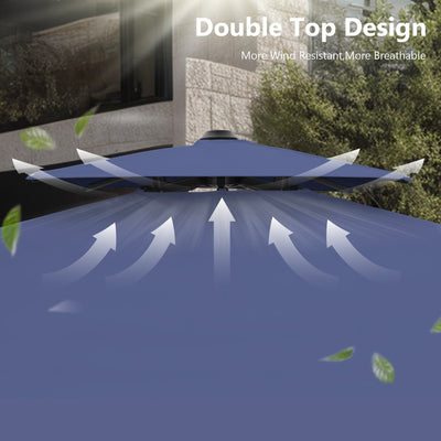 MAISON ARTS Parasol déporté hydraulique automatique de 12 pieds avec mât en aluminium et rotation à 360 degrés