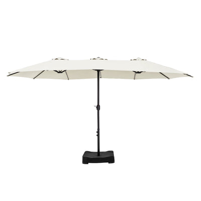 Parasol double extra large de 15 pieds pour patio double face de MAISON ARTS avec base incluse