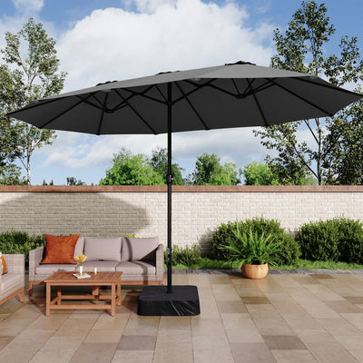 Parasol double extra large de 15 pieds pour patio double face de MAISON ARTS avec base incluse