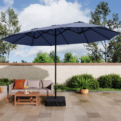 Parasol double extra large de 15 pieds pour patio double face de MAISON ARTS avec base incluse