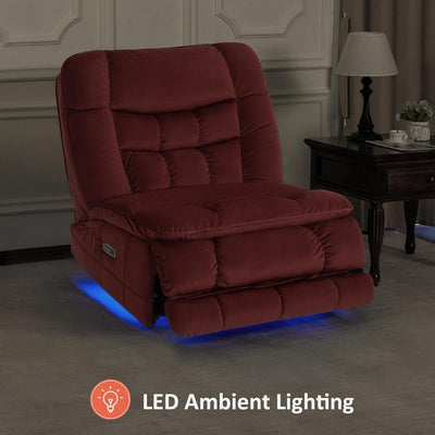 Fauteuil inclinable à bascule électrique surdimensionné MCombo à double moteur, sans accoudoirs, idéal pour le salon, tissu PR607