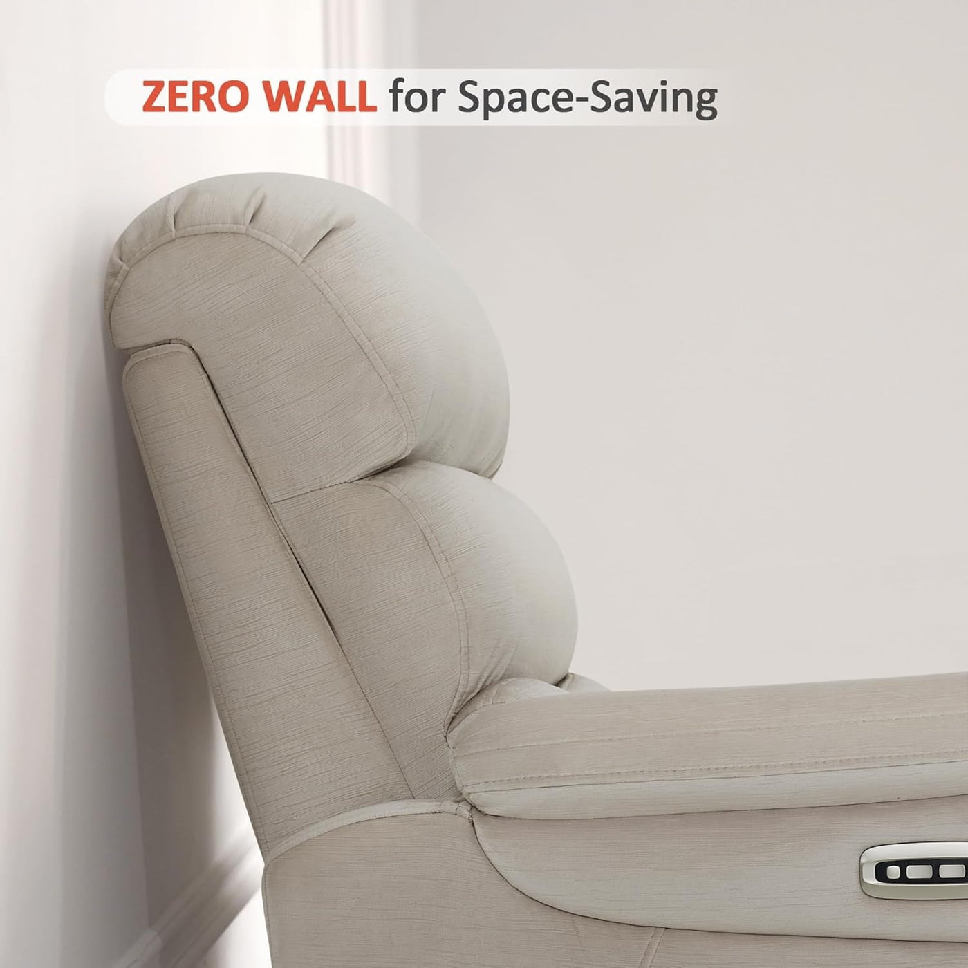 Fauteuil inclinable électrique MCombo Zero Wall-Hugger avec appui-tête réglable, idéal pour les petits espaces et les camping-cars, tissu ST257