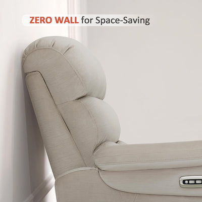 Fauteuil inclinable électrique MCombo Zero Wall-Hugger avec appui-tête réglable, idéal pour les petits espaces et les camping-cars, tissu ST257
