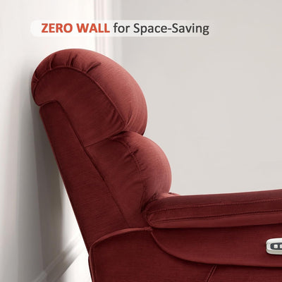 Fauteuil inclinable électrique MCombo Zero Wall-Hugger avec appui-tête réglable, idéal pour les petits espaces et les camping-cars, tissu ST257