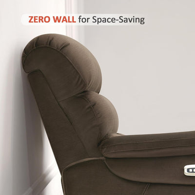 Fauteuil inclinable électrique MCombo Zero Wall-Hugger avec appui-tête réglable, idéal pour les petits espaces et les camping-cars, tissu ST257