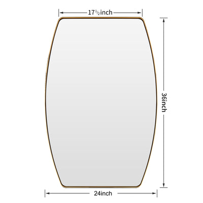 Miroir mural oblong en métal MacLuu