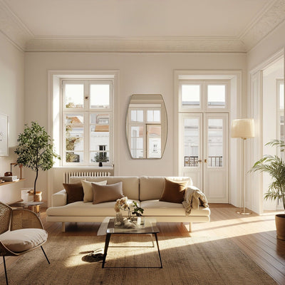 Miroir mural oblong en métal MacLuu