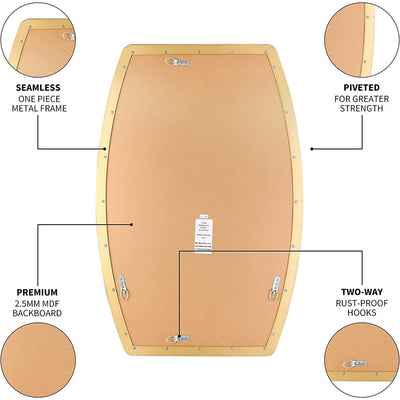 Miroir mural oblong en métal MacLuu