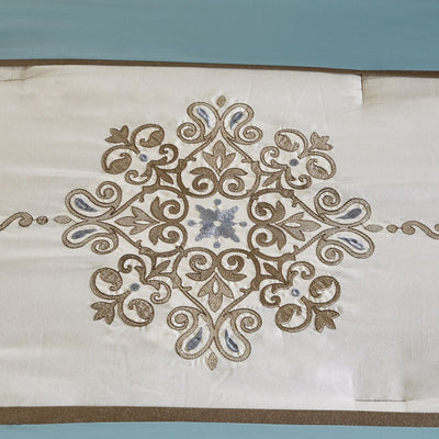 Ensemble de couette 7 pièces Madison Park Lorraine Blue Jacquard