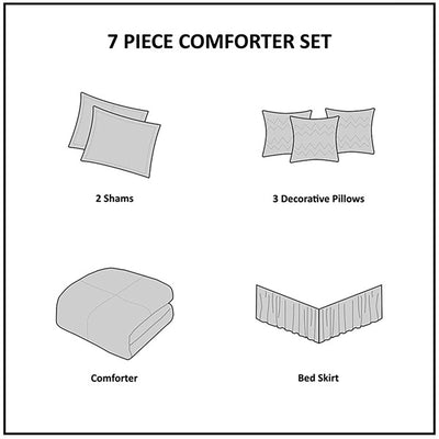 Ensemble de couette en coton imprimé Madison Park Marcella 7 pièces