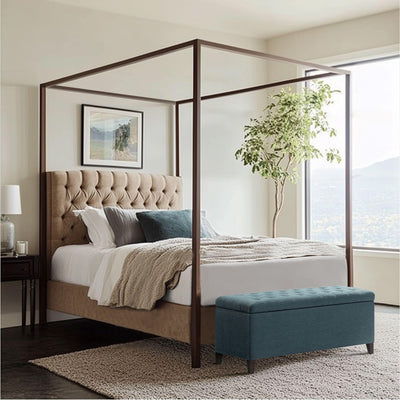 Banc de rangement rembourré à plateau capitonné Sasha de Madison Park