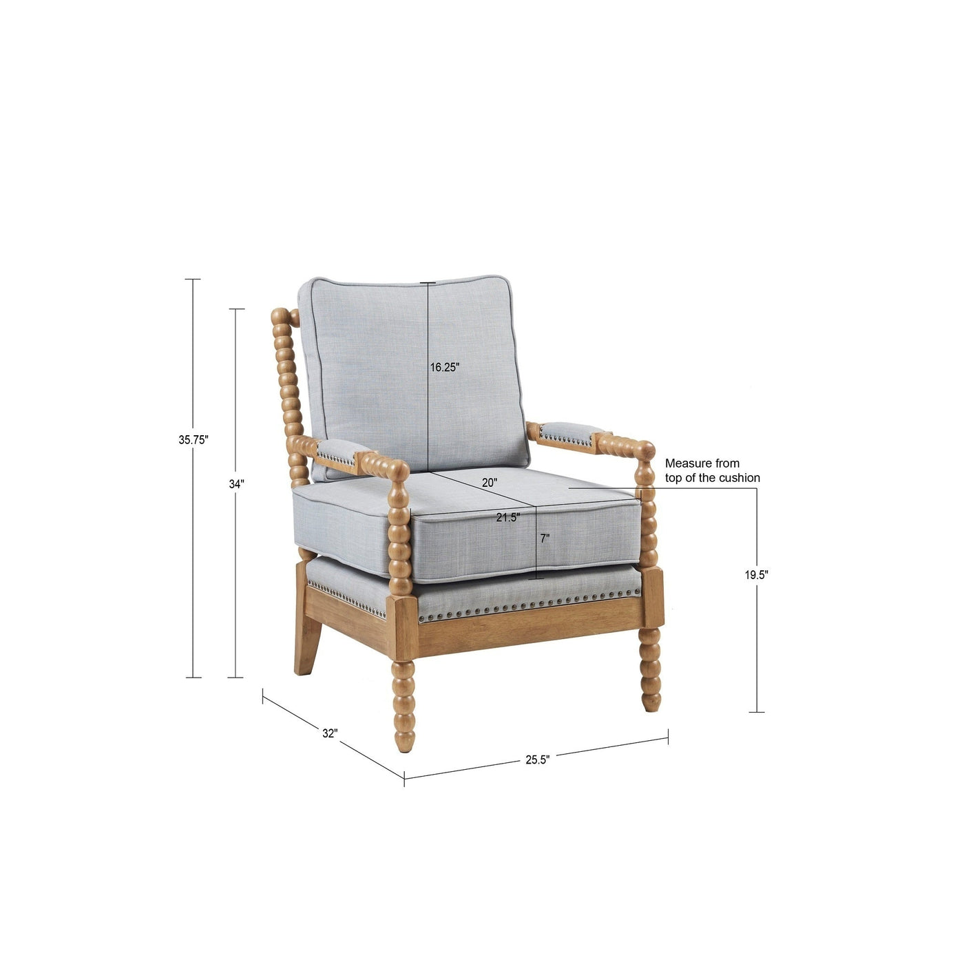 Fauteuil à cadre en bois tourné Madison Park Donohue