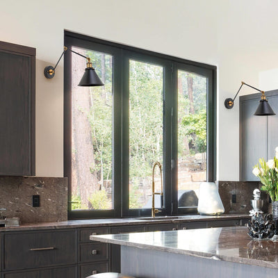 Ensemble de 2 appliques murales modernes à bras pivotant réglables Malryn, à brancher ou à brancher