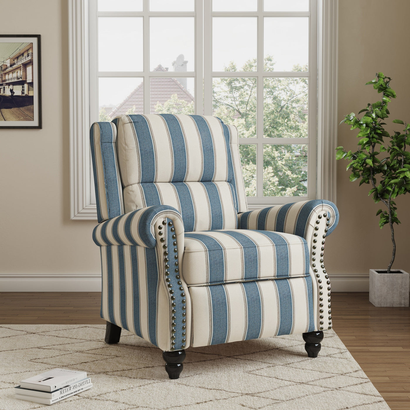 Fauteuils inclinables manuels avec garniture cloutée