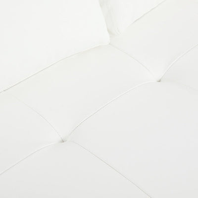 Canapé moderne en cuir véritable avec pieds en bois et coussin traversin supplémentaire